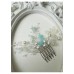 Официален аксесоар за коса - мини гребенче с лунен камък, перли и кристали Сваровски серия Moon Flower
